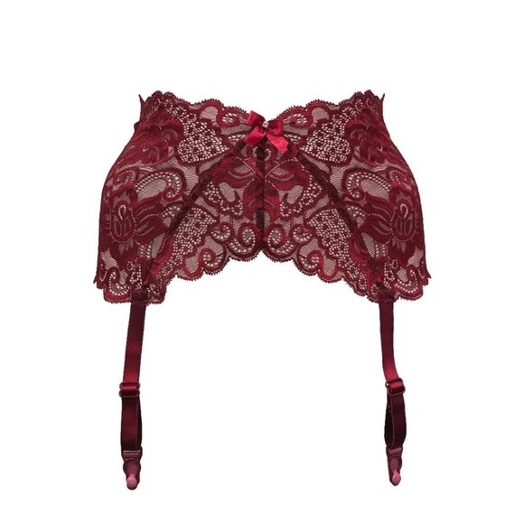 Trashy Lee Garter Belt in Light Pink Scarlet Lace - Picture 2 of 4